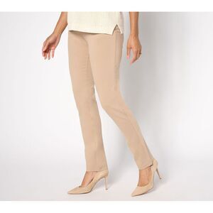 Sorbus Women's Petite Pants 6P Ponte Hollywood Waist Pant Brown